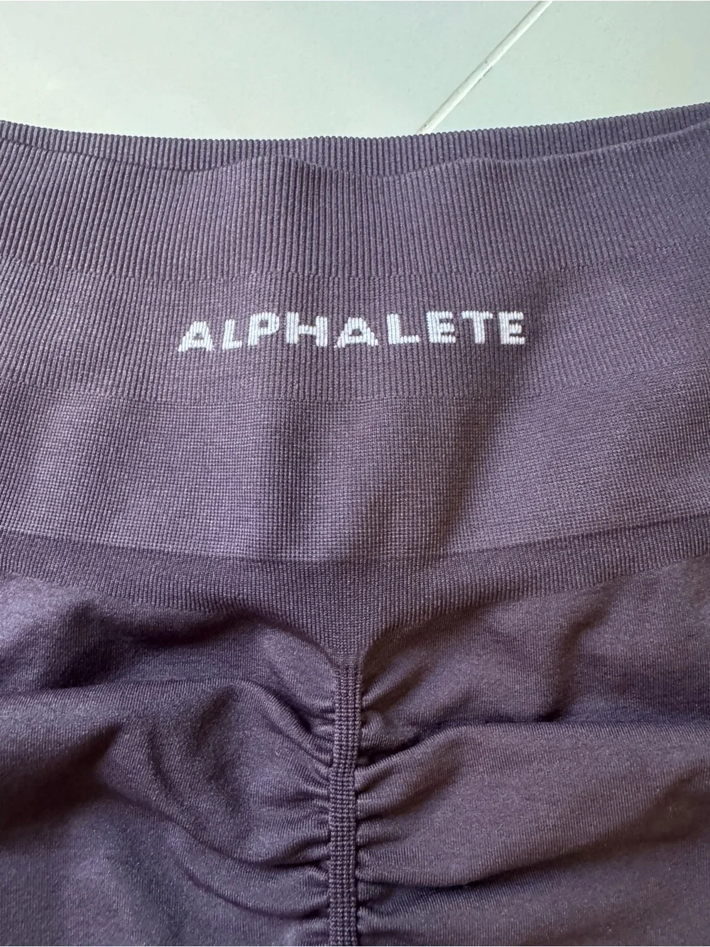 Alphalete Amplify Seamless Scrunch Biker Shorts Purple Dove Size L